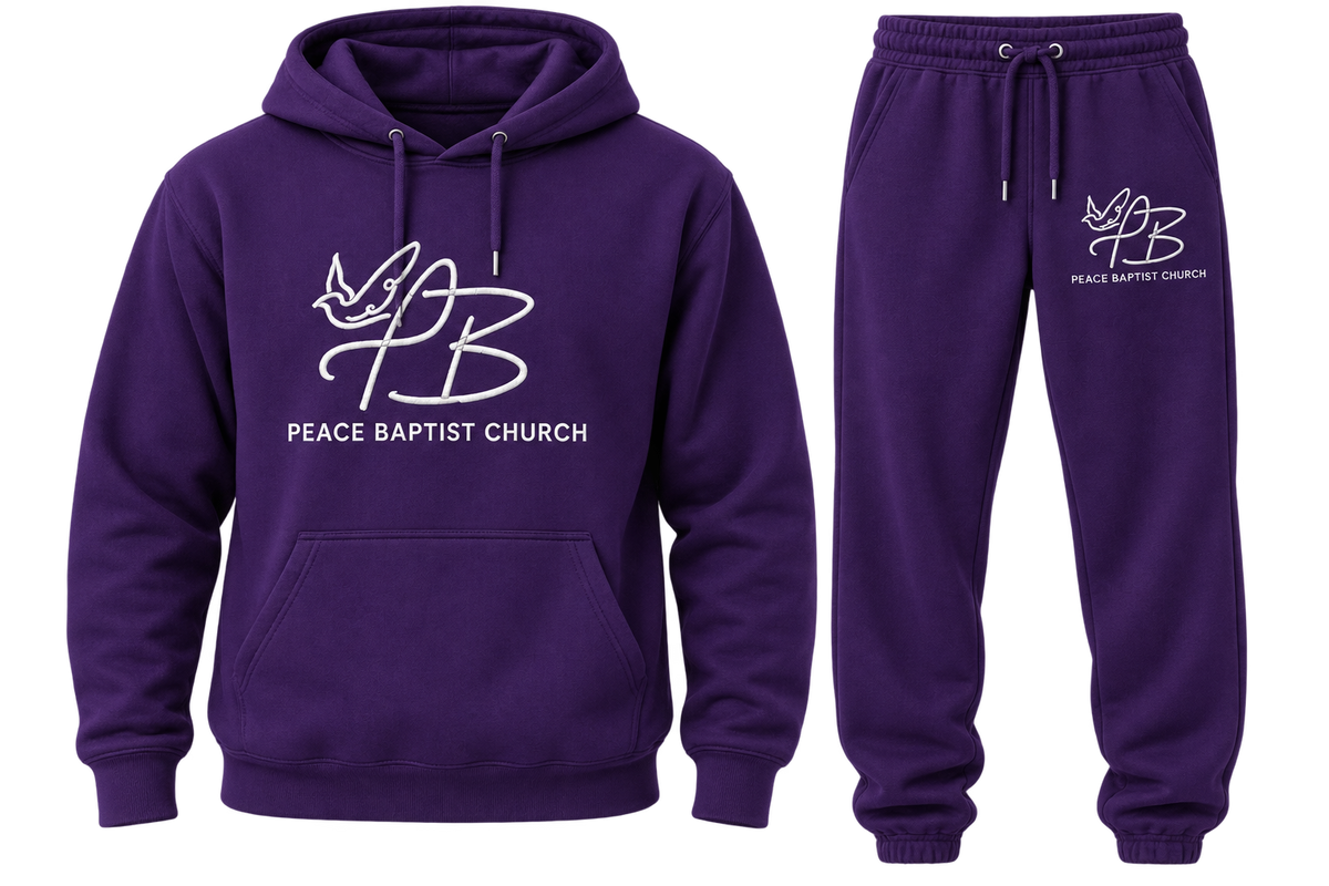 Peace Baptist Church Purple Hoodie & Jogger Set