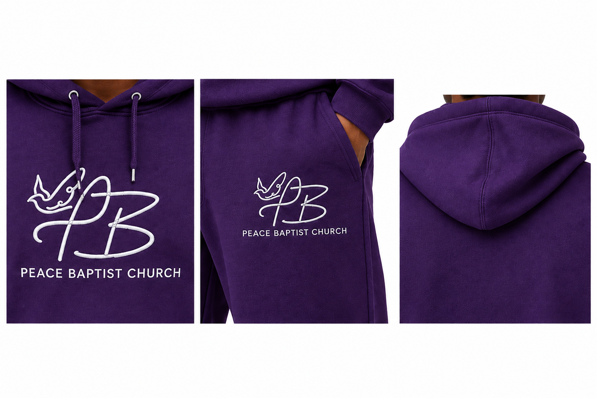 Peace Baptist Church Purple Hoodie & Jogger Set