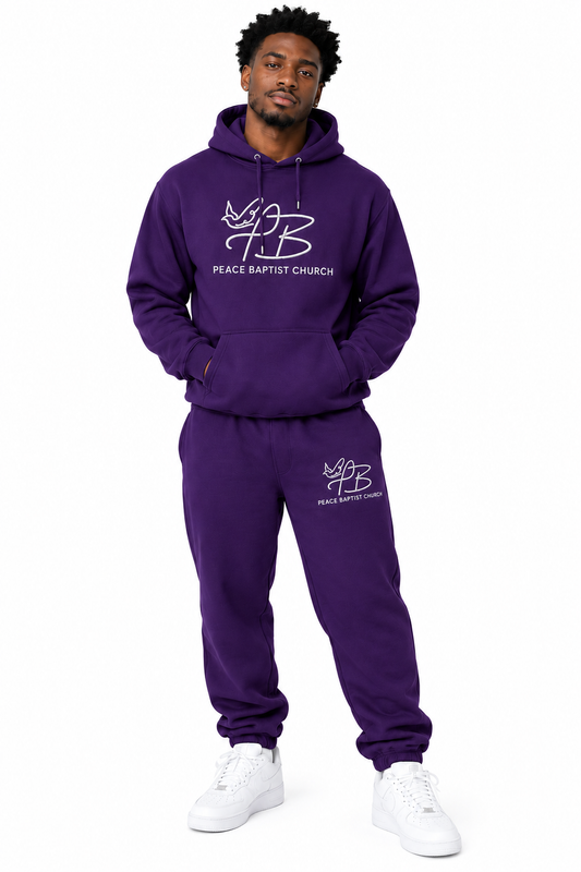 Peace Baptist Church Purple Hoodie & Jogger Set