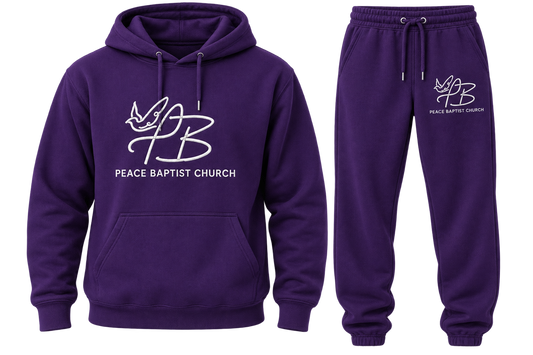 Peace Baptist Church Purple Hoodie & Jogger Set