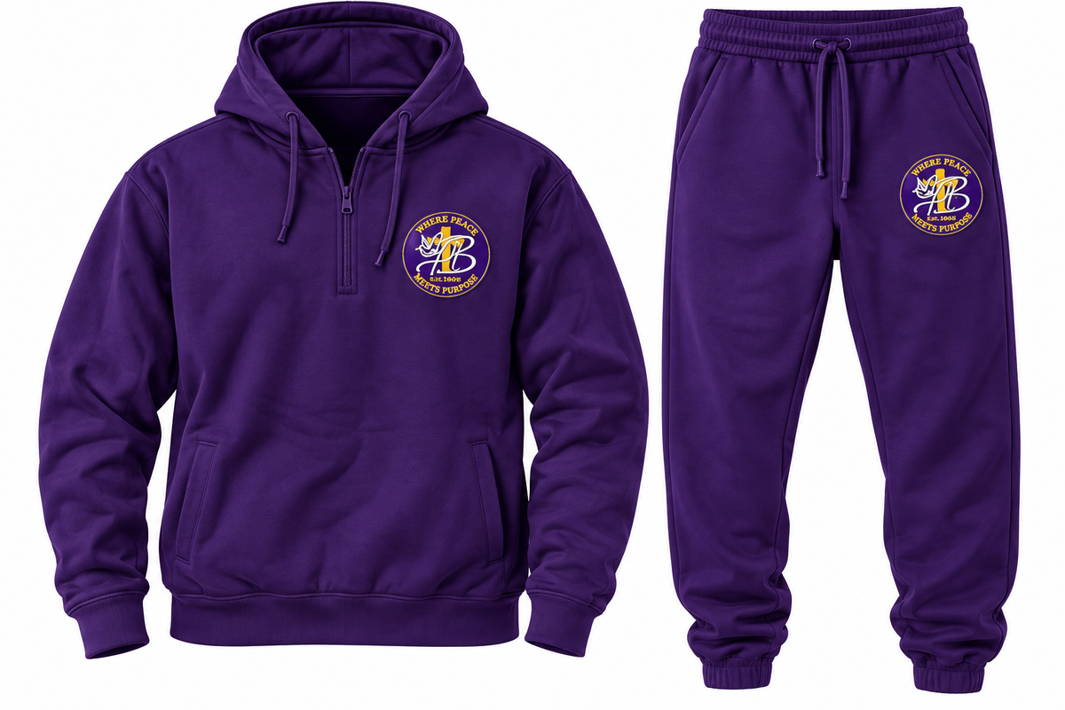Peace Baptist Church Purple Hoodie & Jogger Set