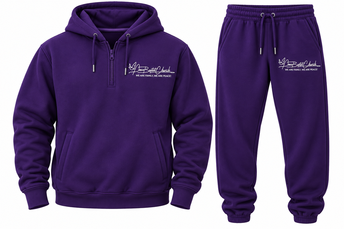 Peace Baptist Church Purple Hoodie & Jogger Set